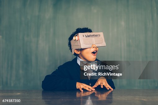 Vr Nerd Young Male Nerd With Virtual Reality Headset High-Res Stock Photo ...