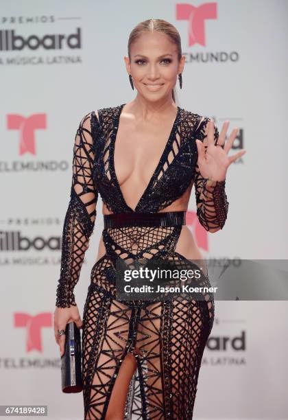 Jennifer Lopez attends the Billboard Latin Music Awards at Watsco Center on April 27, 2017 in Miami, Florida.