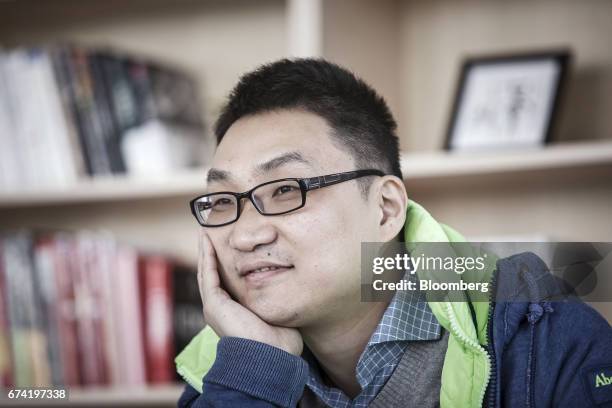 Colin Huang, chief executive officer and founder of Pinduoduo, pauses during an interview at the company's office in Shanghai, China, on Friday, Feb....