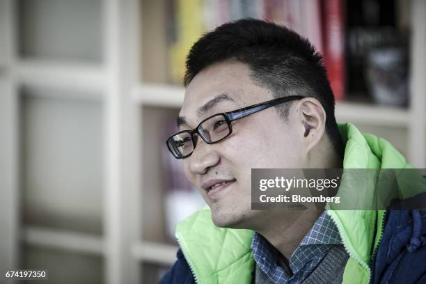 Colin Huang, chief executive officer and founder of Pinduoduo, pauses during an interview at the company's office in Shanghai, China, on Friday, Feb....