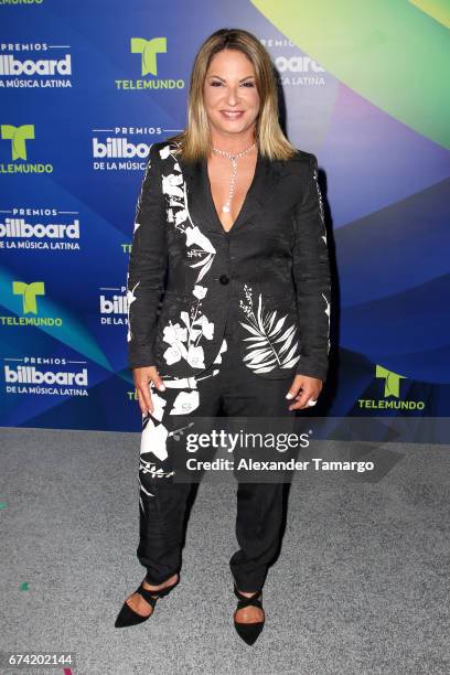 Ana María Polo poses in the press room during the Billboard Latin Music Awards at Watsco Center on April 27, 2017 in Coral Gables, Florida.
