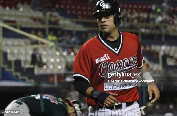 Miguel Rodríguez of Guerreros de Oaxaca looks on during the match between Leones de Yucatan and Guerreros de Oaxaca as part of the Liga Mexicana de...