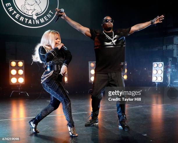 Sean "Puff Daddy" Combs and Lil Kim perform during the concert celebrating "Can't Stop, Won't Stop" during the 2017 Tribeca Film Festival at Beacon...