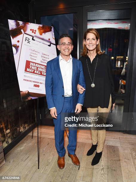Brandeis University Co-Director of Opioid Policy Research Collaborative Dr. Andrew Kolodny and Director Perri Peltz attend a pre-party for the HBO...