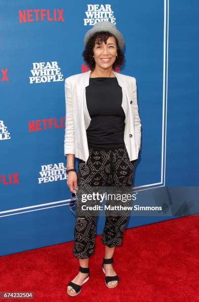 Executive producer Stephanie Allain attends the premiere of Netflix's 'Dear White People' at Downtown Independent on April 27, 2017 in Los Angeles,...