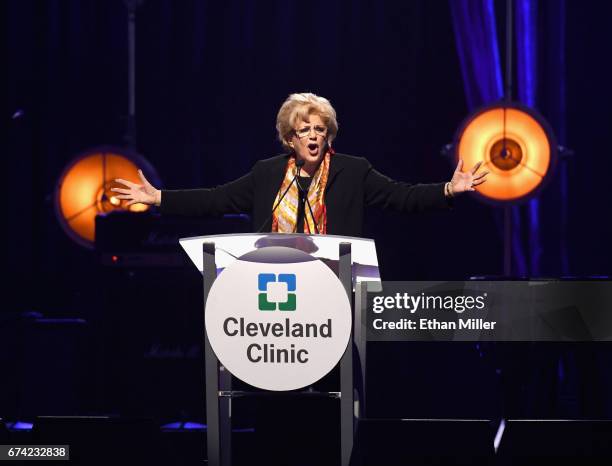 Las Vegas Mayor Carolyn Goodman speaks during the 21st annual Keep Memory Alive "Power of Love Gala" benefit for the Cleveland Clinic Lou Ruvo Center...