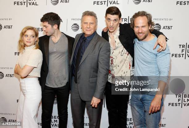 Jane Levy, Ian Nelson, Paul Reiser, Andrew Schultz and David Hoffman attend "There's...Johnny!" during the 2017 Tribeca Film Festival at SVA Theatre...