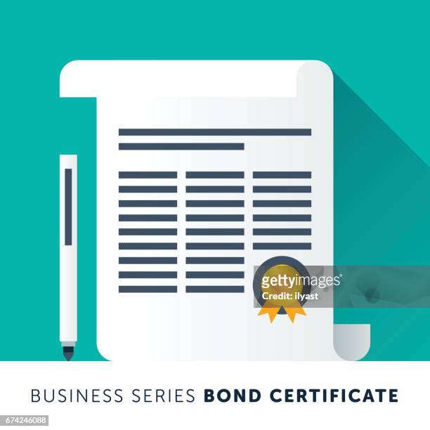 ilustrações, clipart, desenhos animados e ícones de certificados de bond - report card