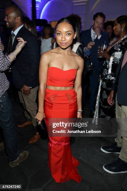 Actor Logan Browning attends Netflix Dear White People S1, premiere LA screening 2017 on April 27, 2017 in Los Angeles, California.