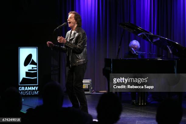 Colin Blunstone and Rod Argent of the Zombies perform at An Evening With The Zombies at The GRAMMY Museum on April 27, 2017 in Los Angeles,...