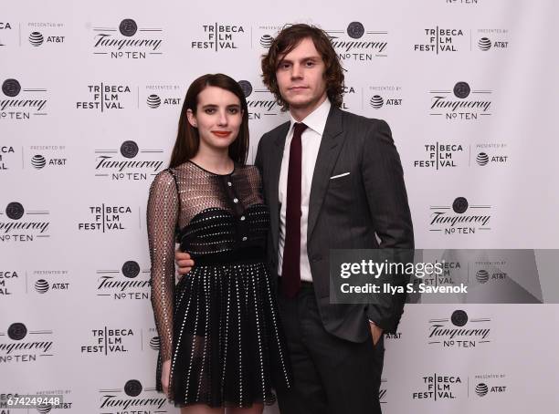 Actor Emma Roberts and Evan Peters attends 2017 Tribeca Film Festival After Party For Dabka Sponsored By Tanqueray at The Edition Hotel on April 27,...