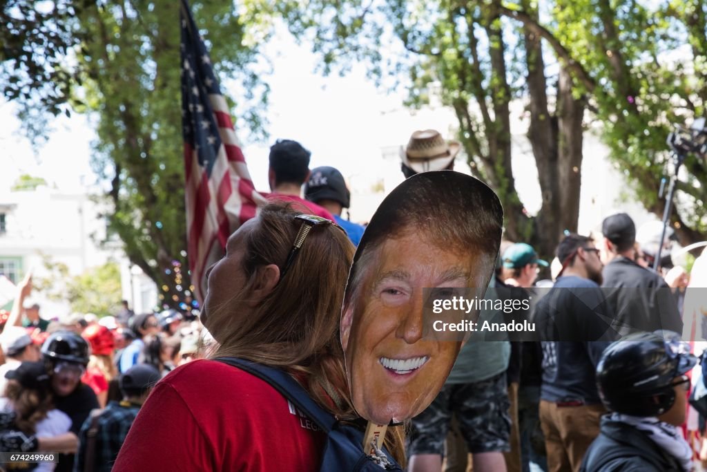 Pro-Donald Trump group holds a rally