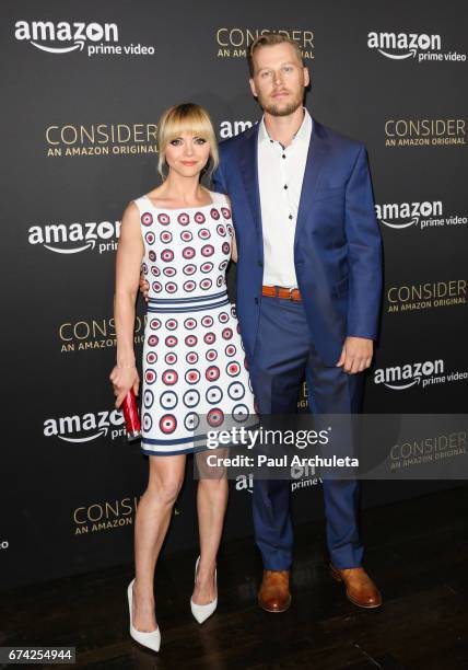 Actors Christina Ricci and David Hoflin attend the Emmy FYC screening for Amazon's "Z: The Beginning Of Everything" at Hollywood Athletic Club on...