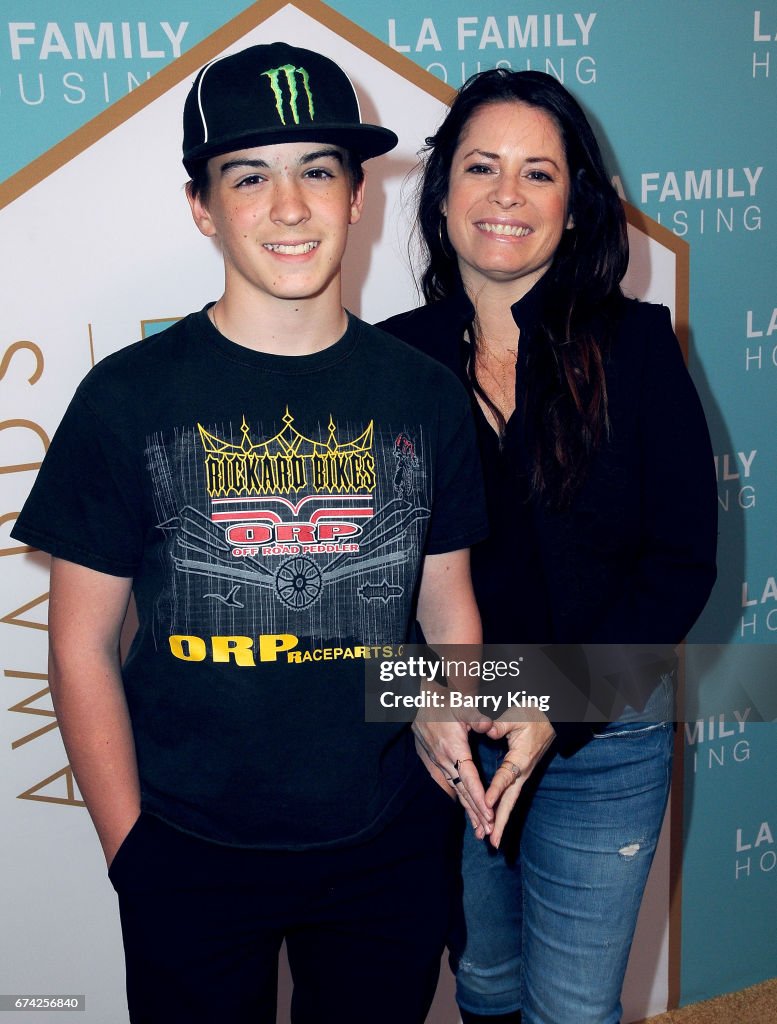 Actress Holly Marie Combs and son Finley Arthur Donoho attend LA