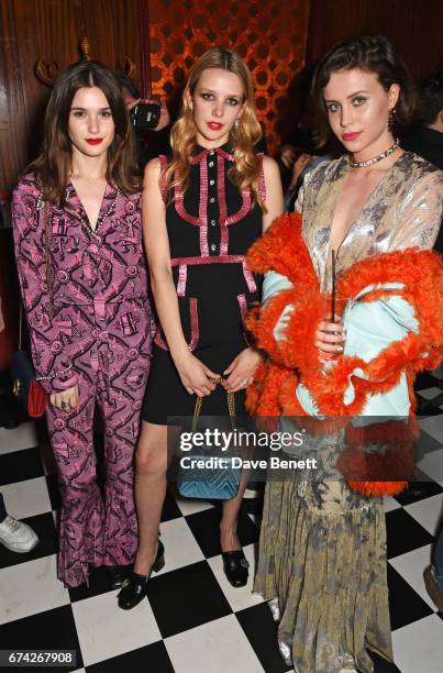 Sai Bennett, Greta Bellamacina and Billie JD Porter attend the Gucci and i-D party celebrating the Gucci Pre-Fall 2017 campaign at the Mildmay Club...