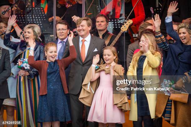 King Willem-Alexander, Queen Maxima, Princess Amalia, Princess Alexia, Princess Ariane, Prince Constantijn and Princess Laurentien of The Netherlands...
