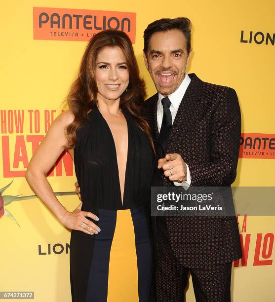 Actress Alessandra Rosaldo and actor Eugenio Derbez attend the premiere of "How to Be a Latin Lover" at ArcLight Cinemas Cinerama Dome on April 26,...