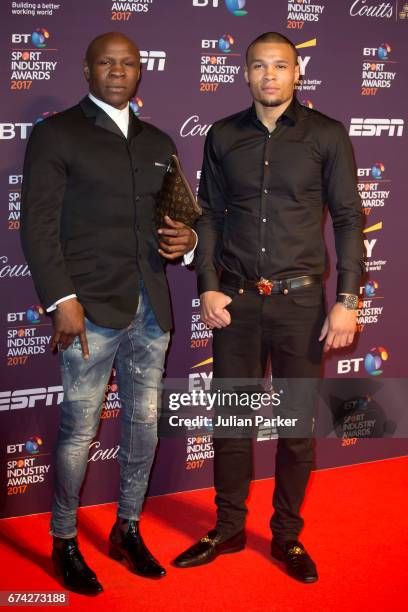 Chris Eubank and Chris Eubank Jr attend the BT Sport Industry Awards at Battersea Evolution on April 27, 2017 in London, England.
