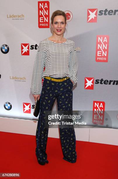 German actress Lisa Martinek during the Henri Nannen Award red carpet arrivals on April 27, 2017 in Hamburg, Germany.