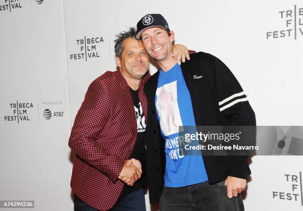 Jeff Tremaine and Travis Pastrana attend 2017 Tribeca Film Festival 'Dumb: The Story of Big Brother Magazine' at Spring Studios on April 27, 2017 in...