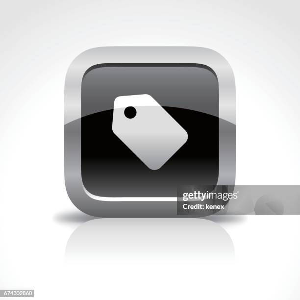 tag glossy button icon - grant application stock illustrations