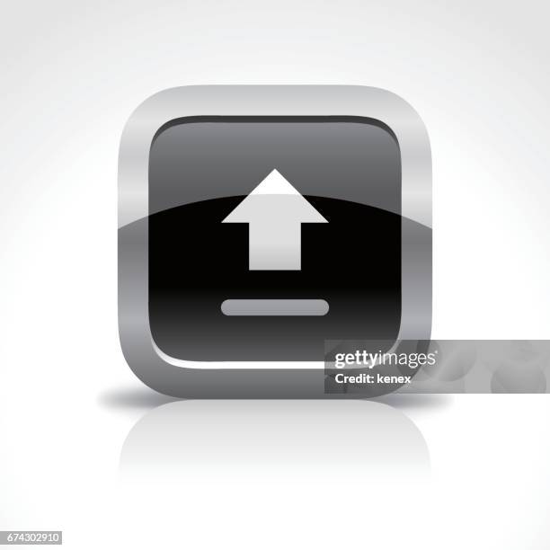 upload glossy button icon - send button stock illustrations
