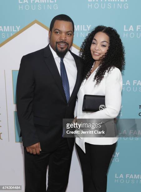 Ice Cube and wife Kim jackson attend the LA Family Housing 2017 Awards at The Lot on April 27, 2017 in West Hollywood, California.