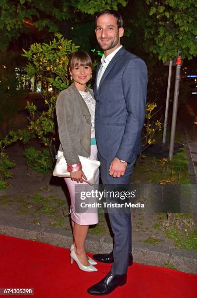 Cristina do Rego and Matthias Weidenhoefer attend the New Faces Award Film at Haus Ungarn on April 27, 2017 in Berlin, Germany.