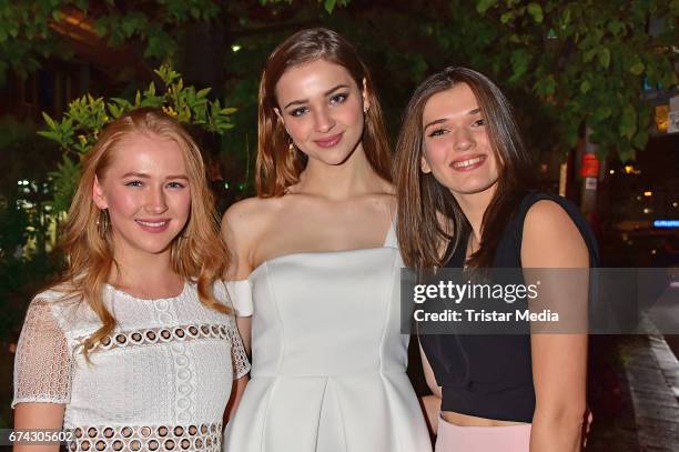 Lisa Vicari, Caroline Hartig and Gina Stiebitz attend the New Faces Award Film at Haus Ungarn on April 27, 2017 in Berlin, Germany.