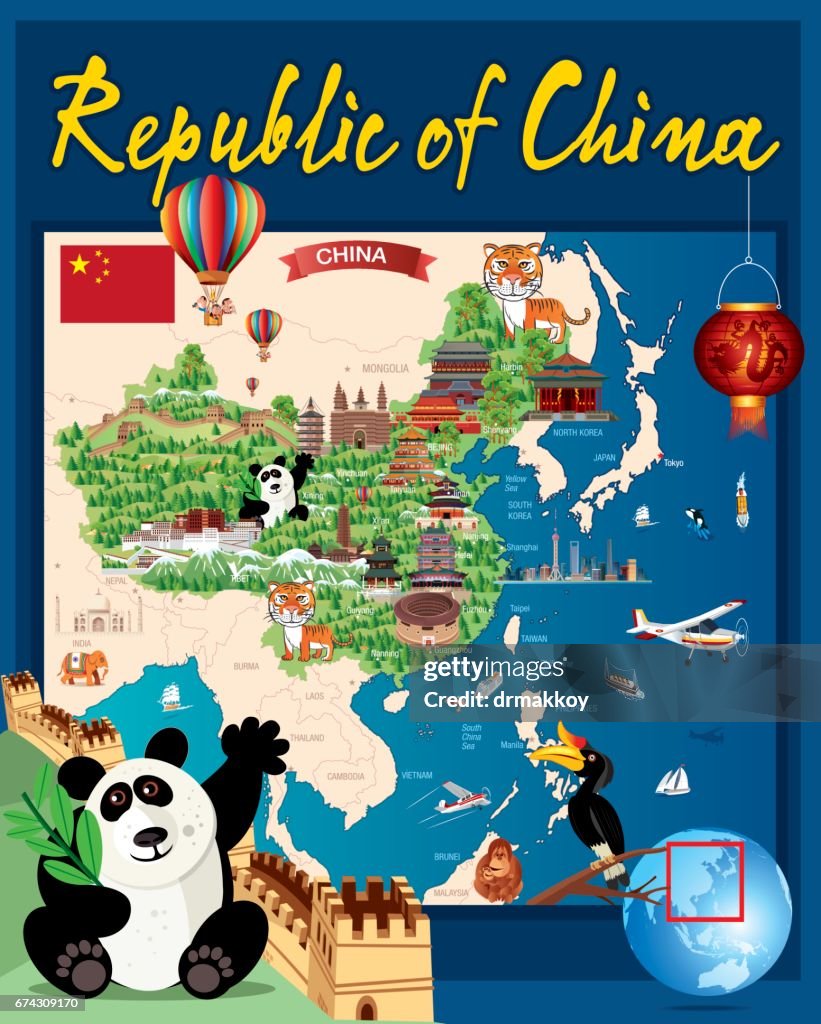 China-Cartoon-Karte