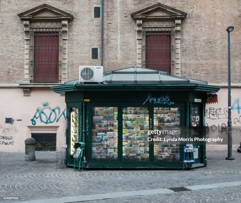 Bologna, Italy. News stand