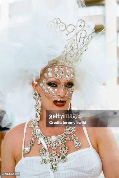 drag queen at gay pride parade - royalty free stock pictures, royalty-free photos & images