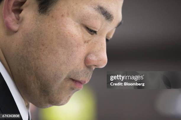 Masaki Yamauchi, president of Yamato Holdings Co., pauses during a news conference in Tokyo, Japan, on Friday, April 28, 2017. Yamato's shares gained...