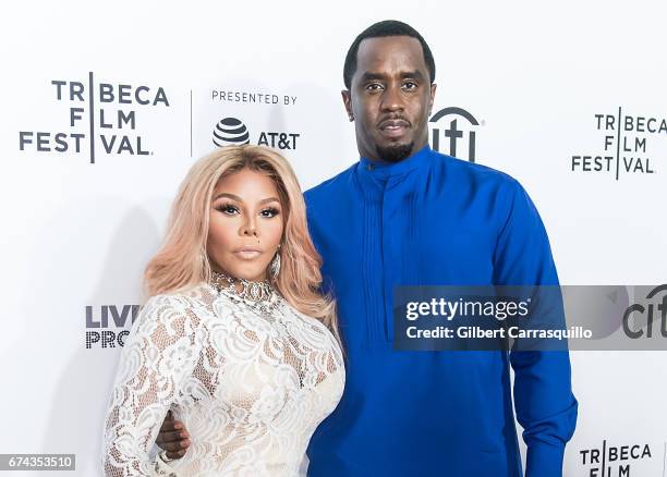 Rapper Lil Kim and Sean Combs attend the 'Can't Stop, Won't Stop: The Bad Boy Story' Premiere at Beacon Theatre on April 27, 2017 in New York City.