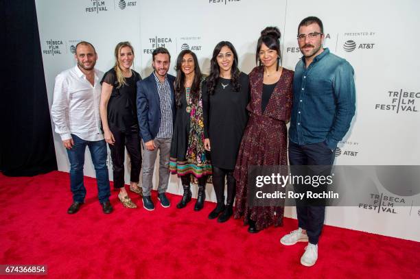 Shaul Schwarz, Amy Berg, Jennifer Tiexier, Sarita Khurana, Smriti Mundhra, Jennifer Tiexiera and Zachary Quinto attend the Tribeca Awards Night...