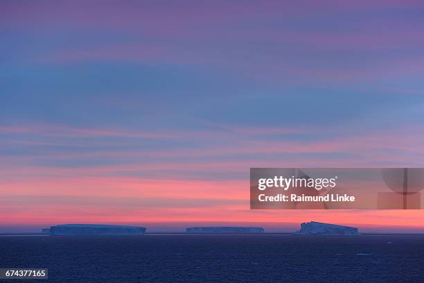 tabular iceberg at sunrise - antarctic sound stock pictures, royalty-free photos & images