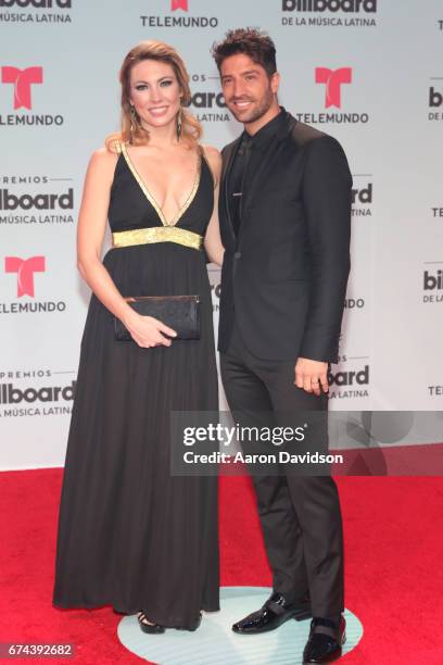 Caroline and David Chocarro attends Billboard Latin Music Awards - Arrivals at Watsco Center on April 27, 2017 in Coral Gables, Florida.