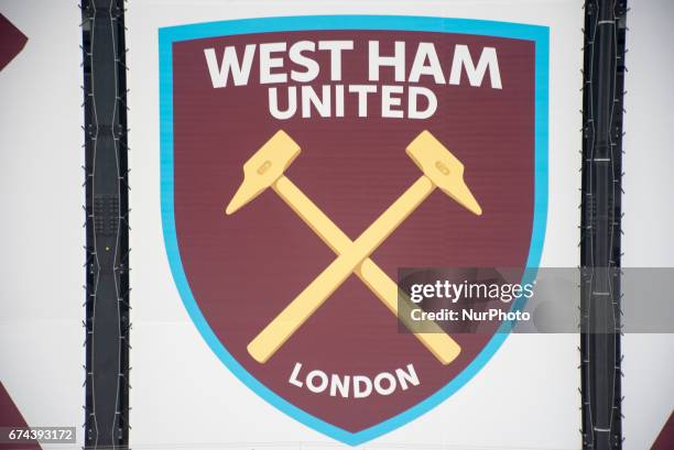 London Stadium, home of West Ham United Football Club, is pictured in London on April 27, 2017. In a wave of cross-Channel raids and arrests, at...