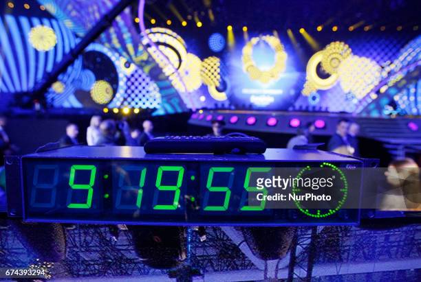 Preparations for the Eurovision Song Contest inside the International Exhibition Center in Kiev, Ukraine, 28 April, 2017. The Eurovision Song Contest...