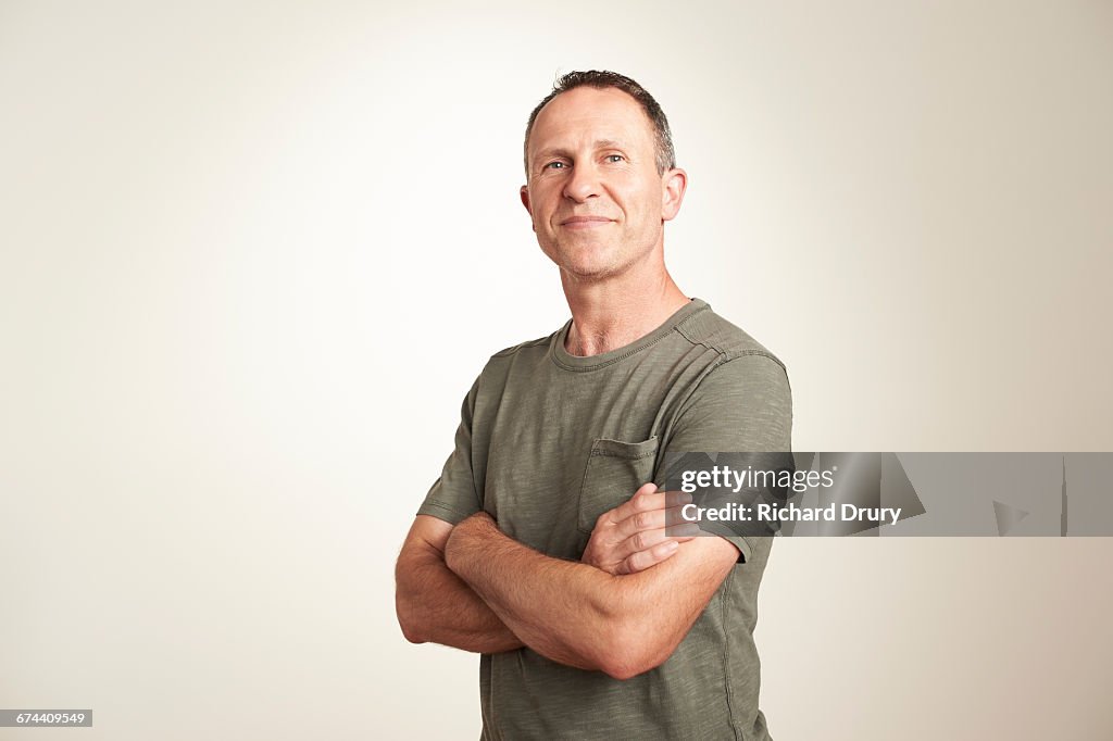 Portrait of thoughtful middle-aged man