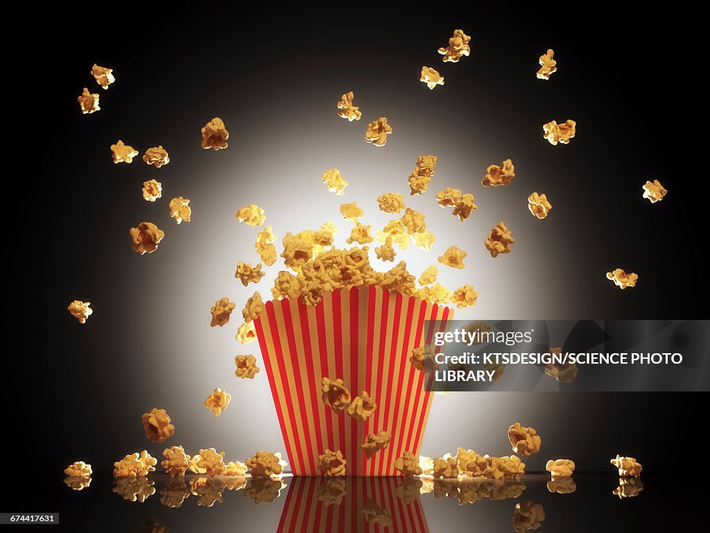 Popcorn Exploder Popcorn Exploding From Bucket High-Res Stock Photo - Getty Images