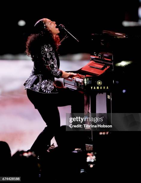 Alicia Keys performs 'We Day' California 2017 at The Forum on April 27, 2017 in Inglewood, California.