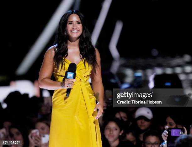Demi Lovato attends 'We Day' California 2017 at The Forum on April 27, 2017 in Inglewood, California.