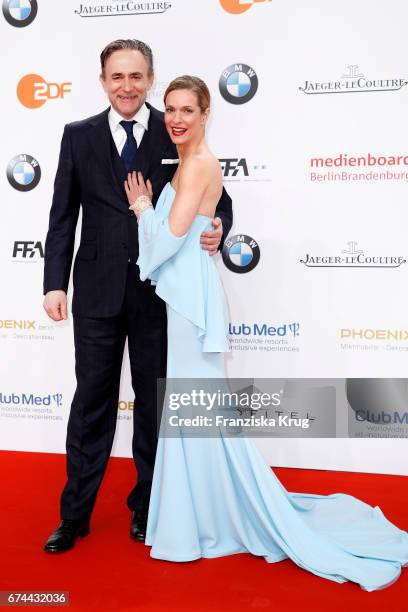 Lisa Martinek and her husband Giulio Ricciarelli during the Lola - German Film Award red carpet arrivals at Messe Berlin on April 28, 2017 in Berlin,...