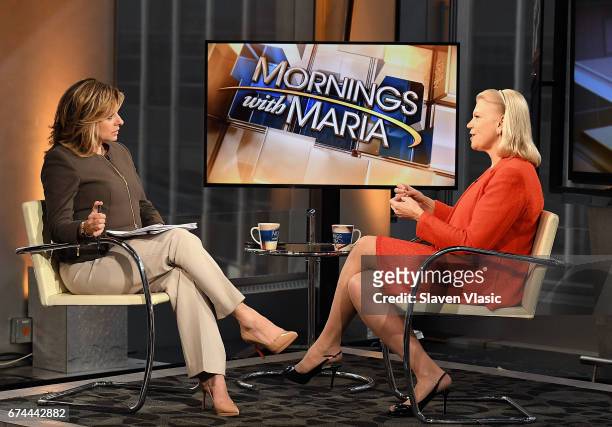 Chairman and CEO Ginni Rometty visits "Mornings with Maria" to talk to host Maria Bartiromo at Fox Business Network at FOX Studios on April 28, 2017...