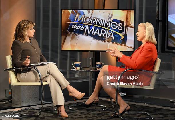 Chairman and CEO Ginni Rometty visits "Mornings with Maria" to talk to host Maria Bartiromo at Fox Business Network at FOX Studios on April 28, 2017...