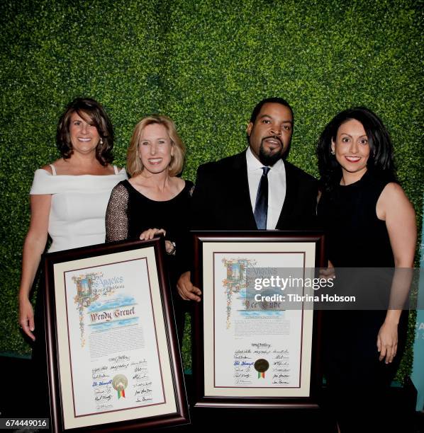 Wendy Greuel and Ice Cube are honored at the LA Family Housing 2017 Awards by Stephanie Klasky-Gamer and Nury Martine at The Lot on April 27, 2017 in...