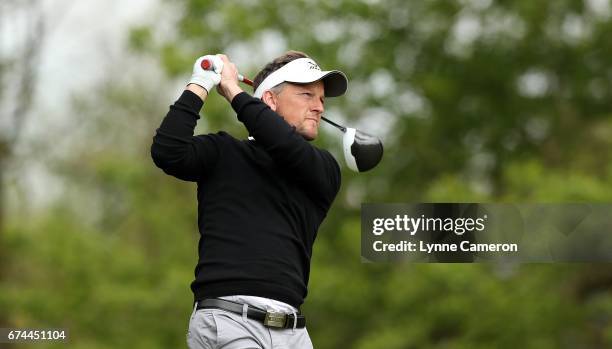 Mark Sparrow of Halfpenny Green Golf Club during the PGA Professional Championship Midland Qualifier at Little Aston Golf Club on April 28, 2017 in...