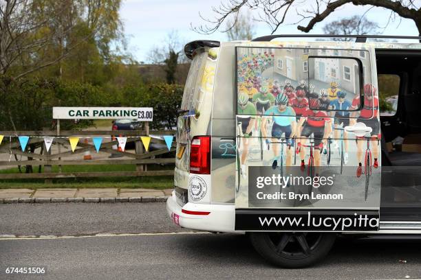 The village of Goathland prepares for the arrival of stage one of the 2017 Tour de Yorkshire on April 28, 2017 in Goathland, England.