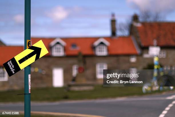 The village of Goathland prepares for the arrival of stage one of the 2017 Tour de Yorkshire on April 28, 2017 in Goathland, England.